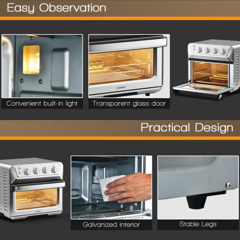 Costway 21.5 Quart 1800W Air Fryer Toaster Countertop Convection Oven with Recipe