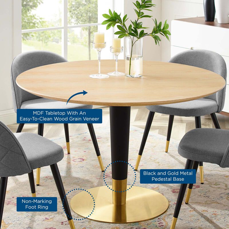 Modway - Zinque 47" Dining Table Gold Natural