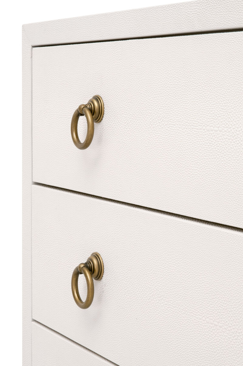 Pearl Shagreen 3-Drawer Nightstand