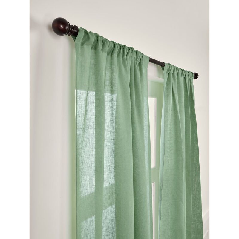 Solino Home 100% Pure Linen Sheer Curtain for Thanksgiving, Christmas