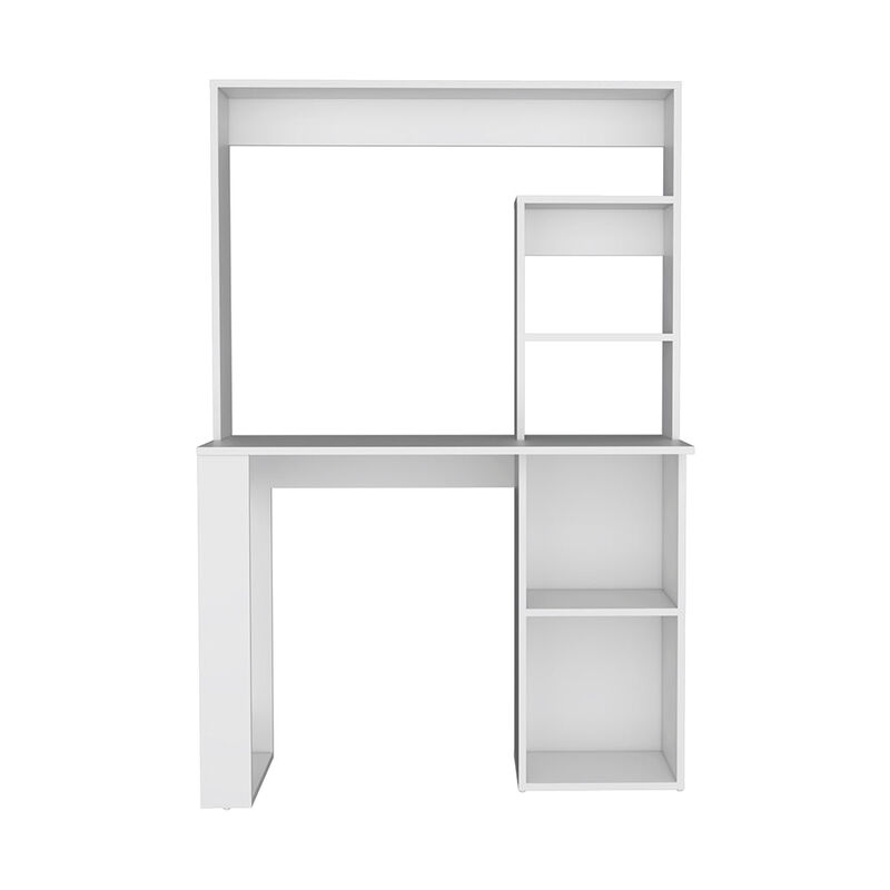 DEPOT E-SHOP Ethel Writing Computer Desk with Storage Shelves and Hutch