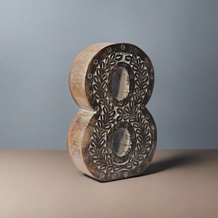 Vintage Gray Handmade Eco-Friendly "8" Numeric Number For Wall Mount & Table Top D�cor