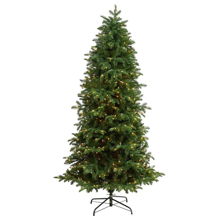 Nearly Natural South Carolina Fir Artificial Christmas Tree with Clear Lights and Bendable Branches
