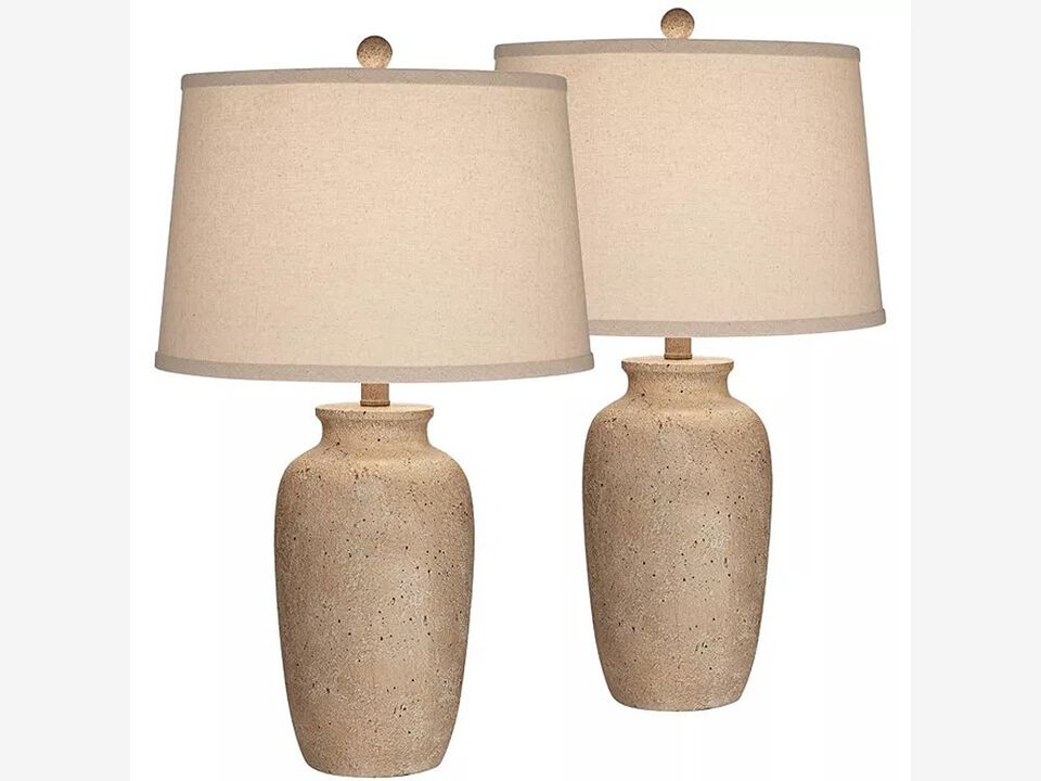 Regency Hill 25 1/2" High Farmhouse Rustic Coastal Country Cottage Table Lamps Set of 2