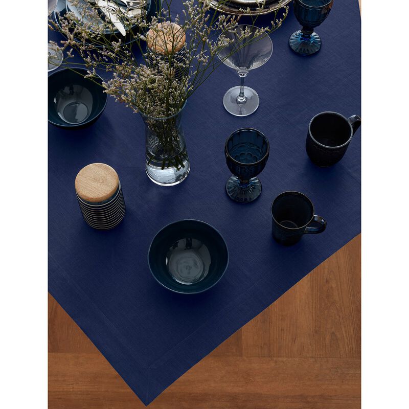 Solino Home 100% Pure Linen Table Throw 52 x 52 Inch | Fete