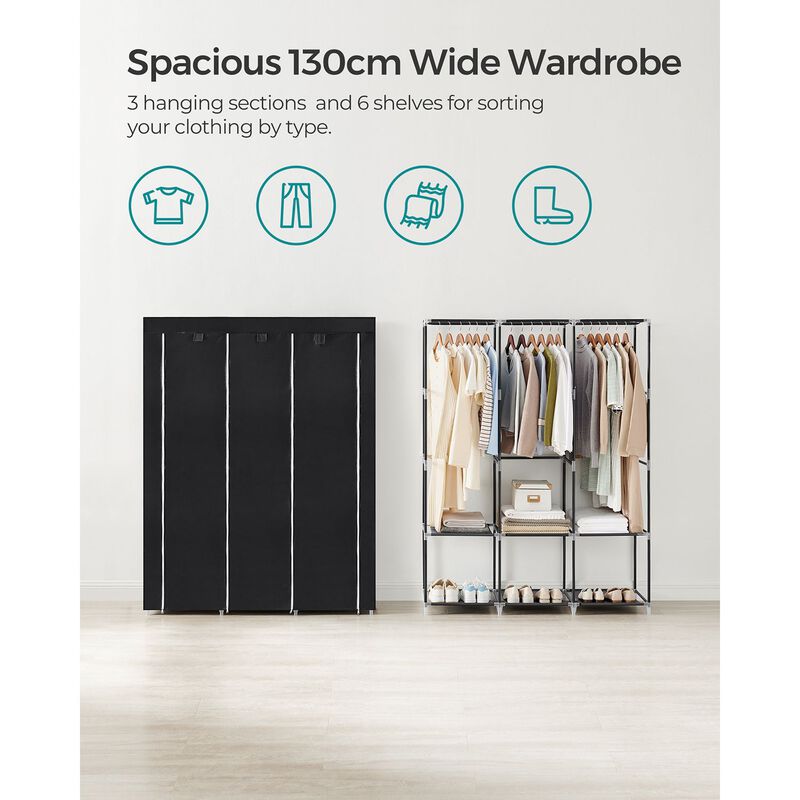 Wardrobe Closet Organizer with Cover
