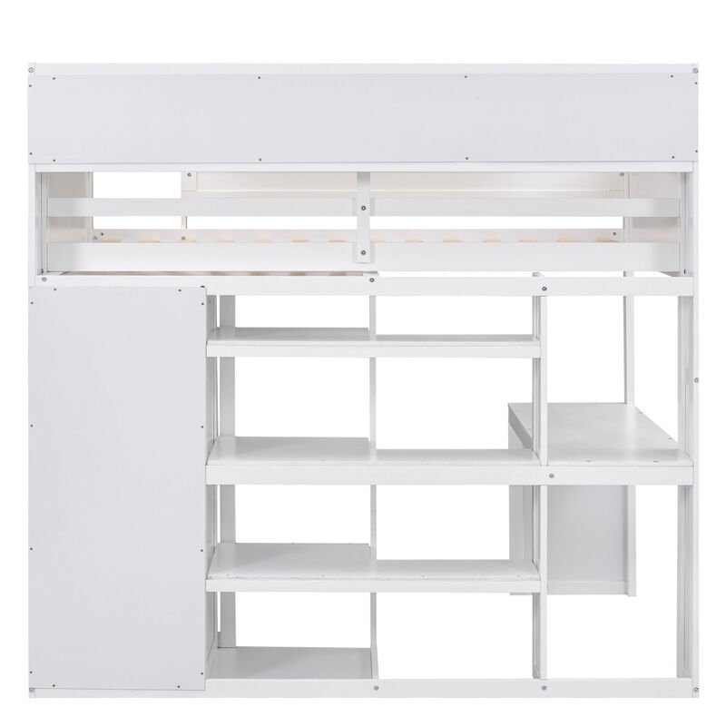 Merax Loft Bed with Wardrobe