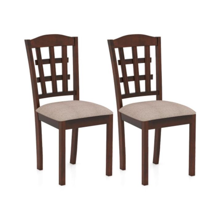 Hivvago Set of 2 Wood Kitchen Chairs with Faux Leather Upholstered Seat