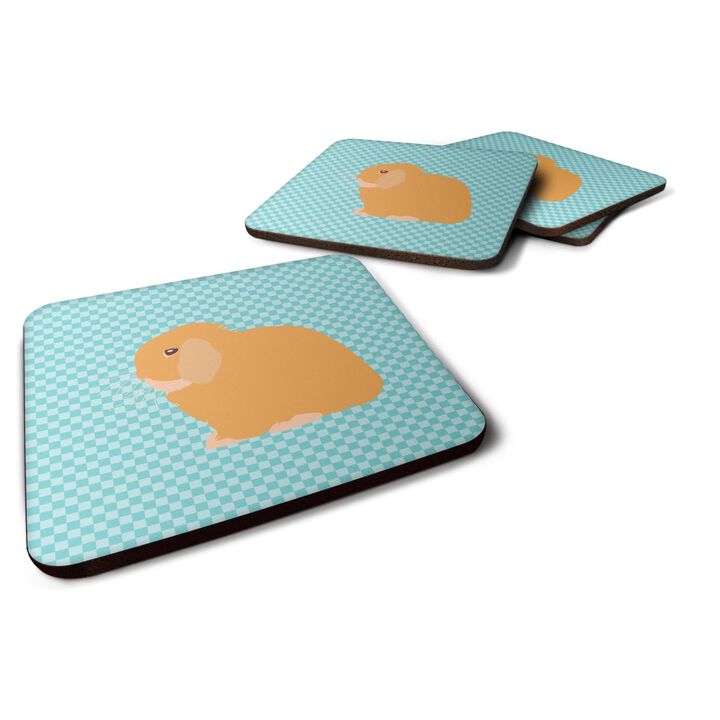 Caroline's Treasures Holland Lop Rabbit Blue Check Decorative Coasters, 3.5, Multicolor