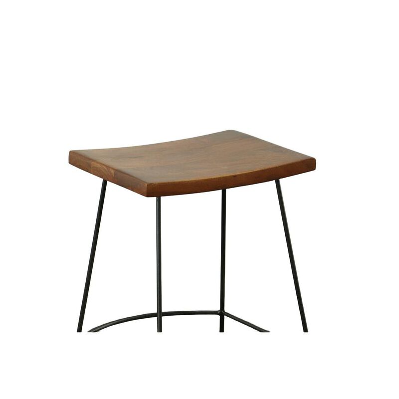 Carolina Living Reece 25 Saddle Seat Counter Stool - Set of 2 - Chestnut/Black