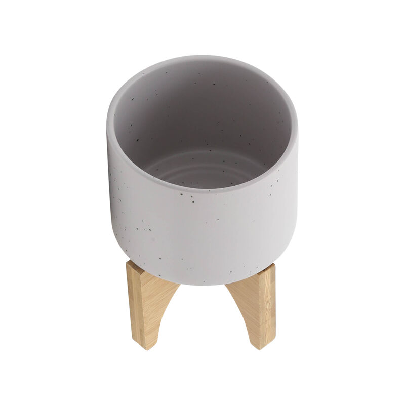 5" Planter with Wood Stand