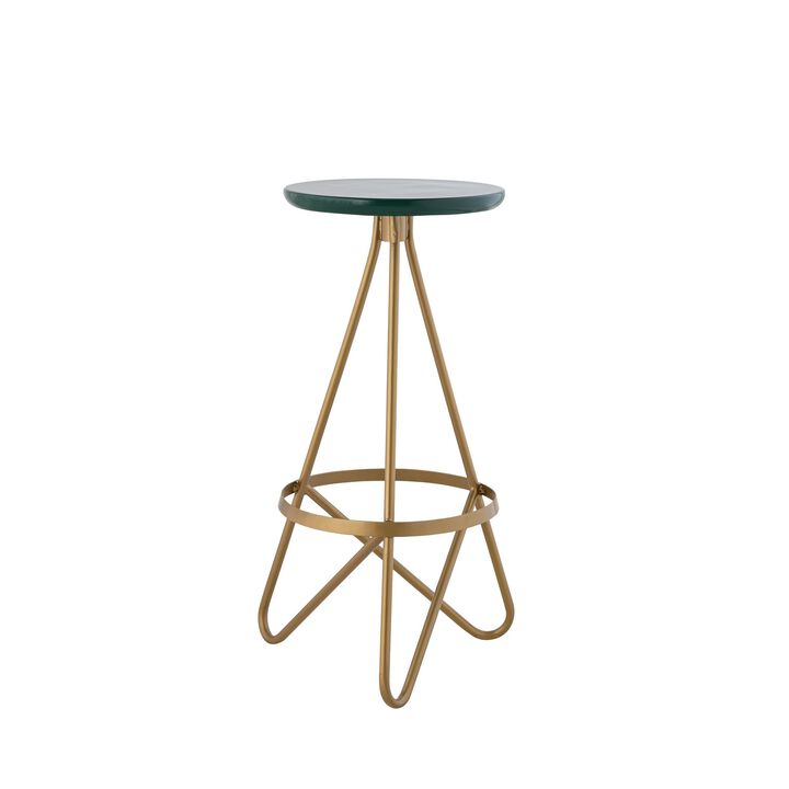 Spiroa 30" Modern Industrial Metal Backless Circular Bar Stool