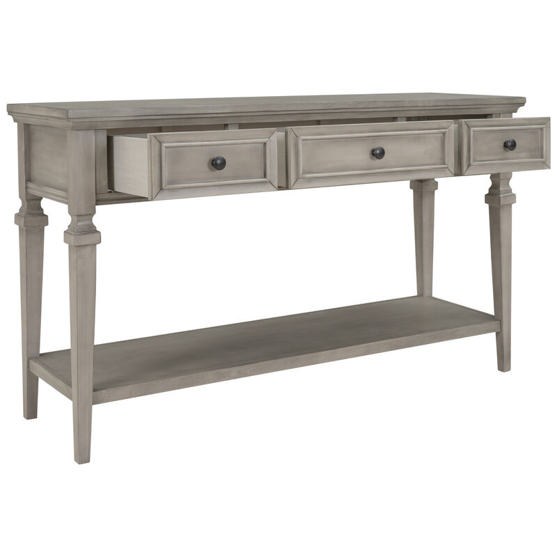 Merax Classic Retro Style Solid Wooden Frame Console Table