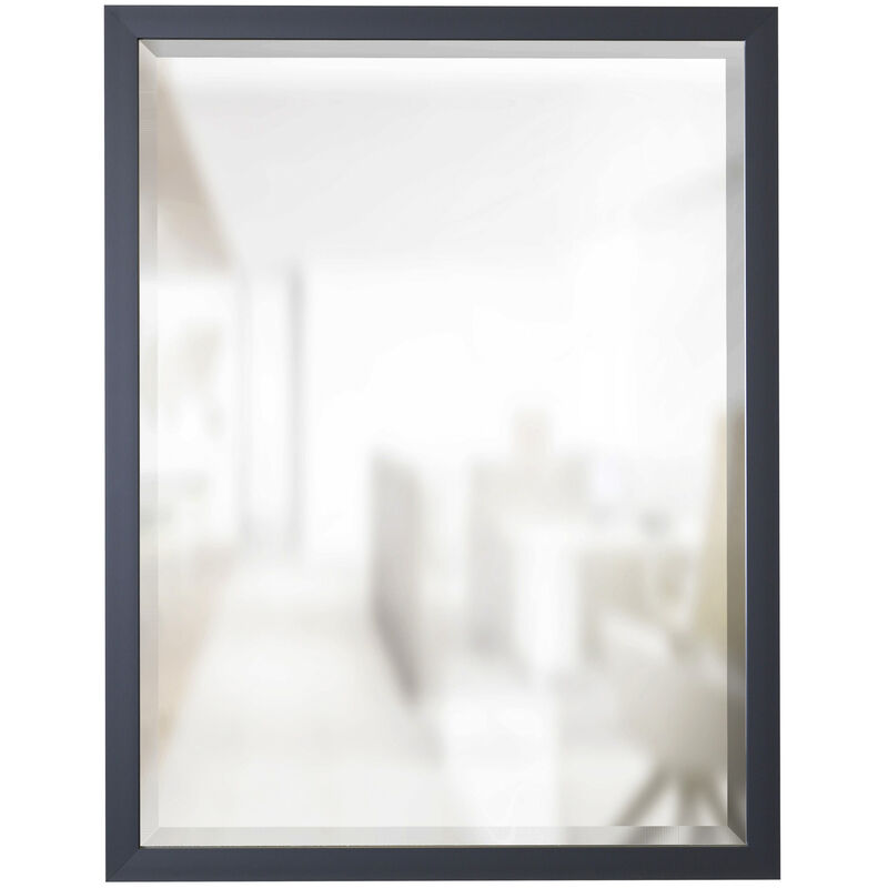 Black Beveled Framed Mirror