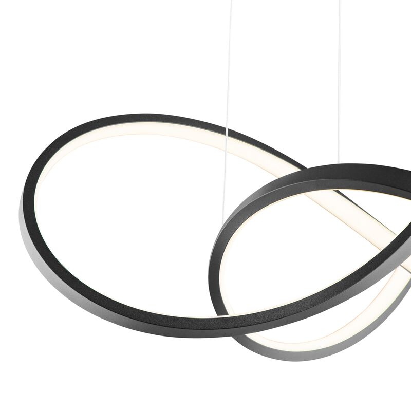 Knotted Chandelier Black Metal Integrated LED Dimmable
