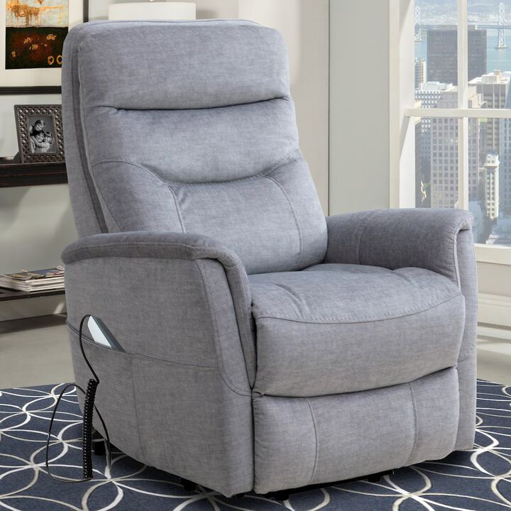 Capri Silver Power Lift Recliner with Articulating Headrest Two Pack