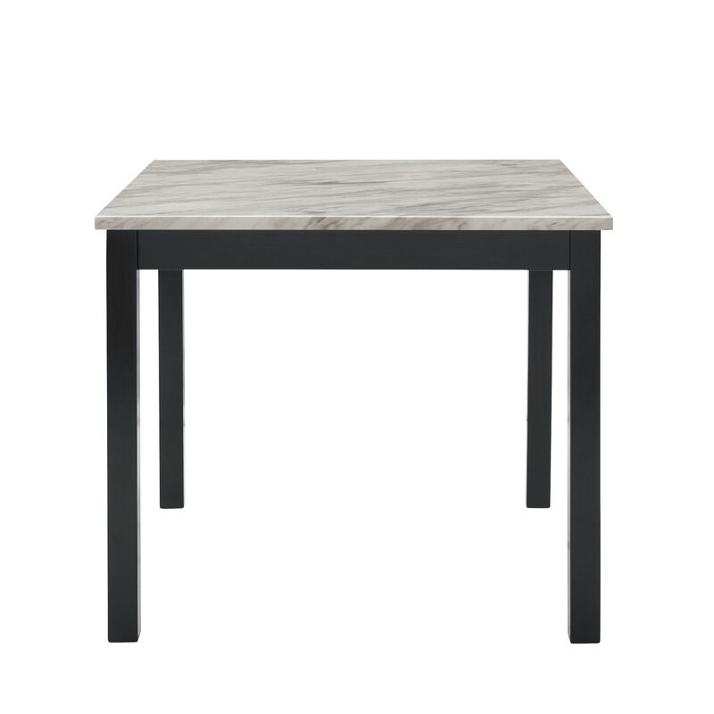 Kate 42 Inch 5 Piece Counter Table Set with Velvet Seating, Gray - Benzara