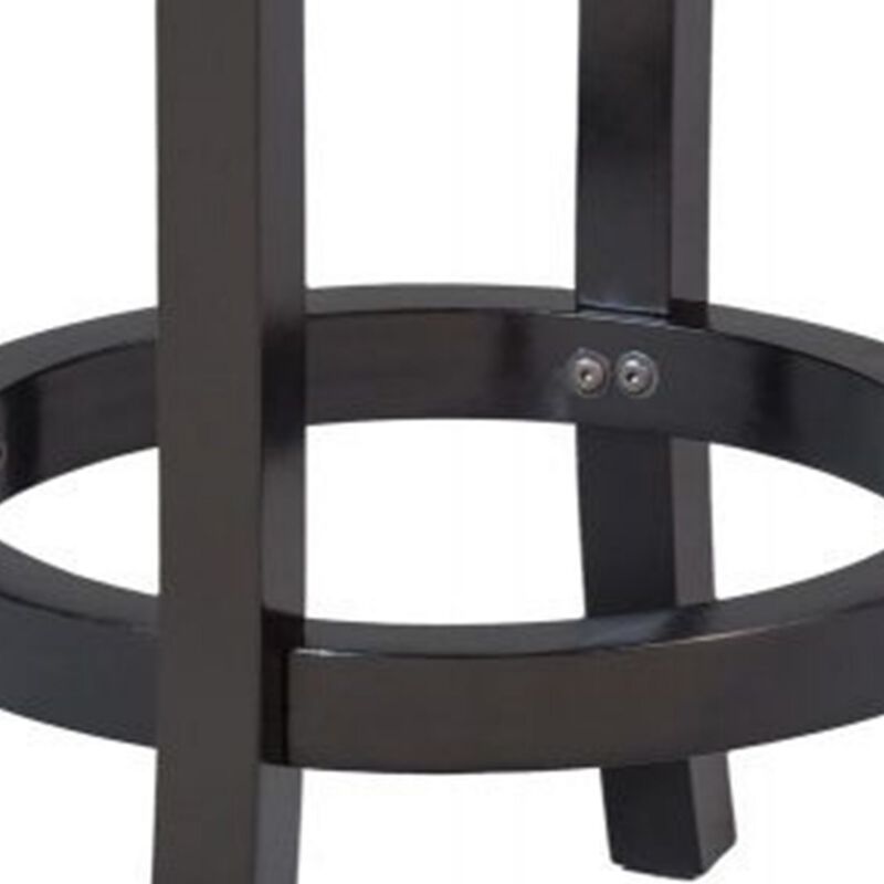 Nailhead Trim Round Leatherette Swivel Counter Stool with Flared Leg