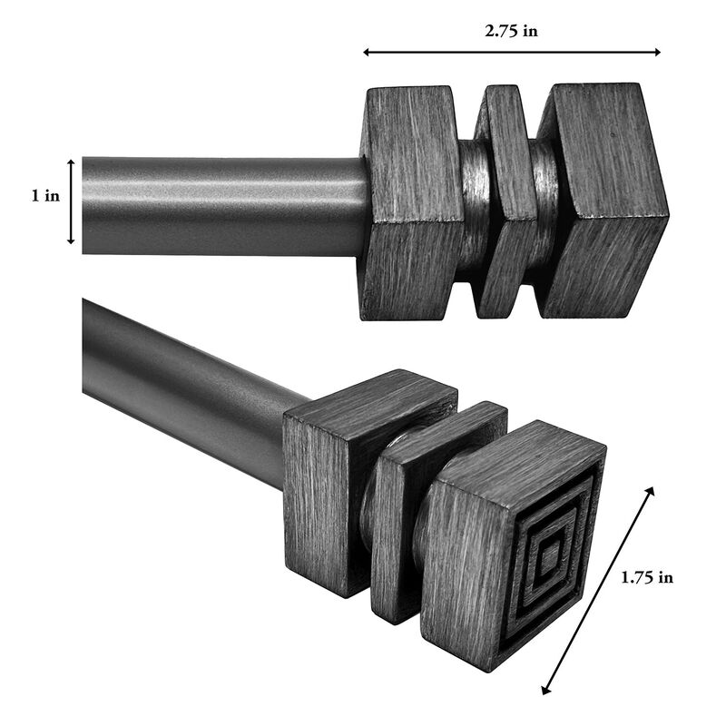Esencial Cleft Curtain Rod Set, Adjustable Length From 72" to 144"