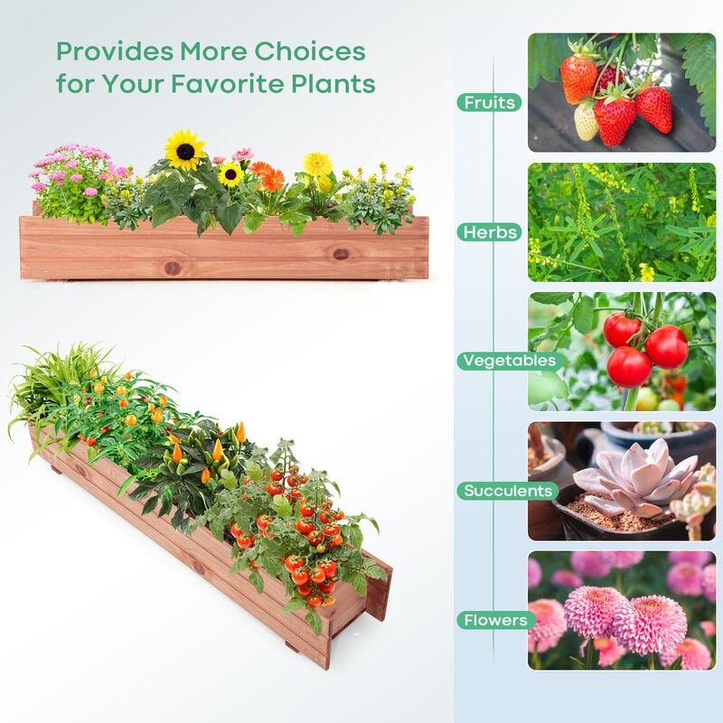 Wooden Decorative Planter Box for Garden Yard and Window