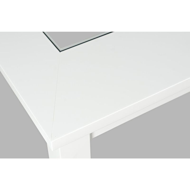 Jofran Urban Icon Contemporary 66 Extension Glass Inlay Dining Table