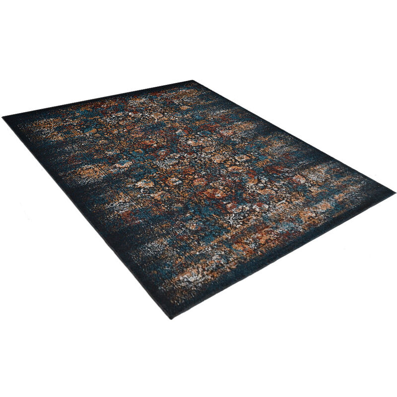 RUGSOTIC CARPETS MACHINE MADE HEATSET POLYPROPYLENE AREA RUGS  - 4'x6', Rectangle Shape, Blue Color, Classic Oriental Traditional  Design, Midium Pile Machine Made Area Rugs (M00053)