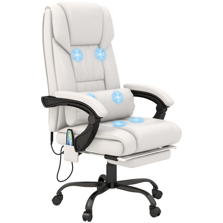 Massaging Office Chair w/ Reclining Function 5 Wheels and High Back Support