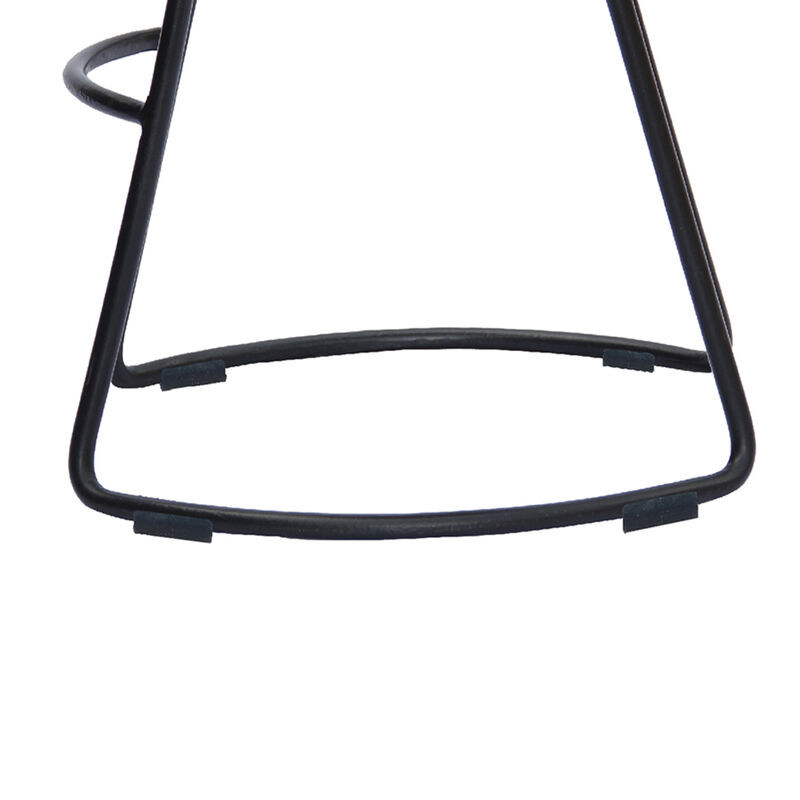 Wooden Saddle Seat Barstool with Metal Legs, Large, Brown and Black