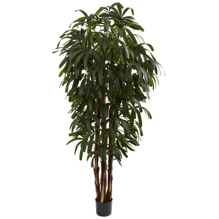 Nearly Natural 6-ft Raphis Palm Tree x 5 w/588 Lvs