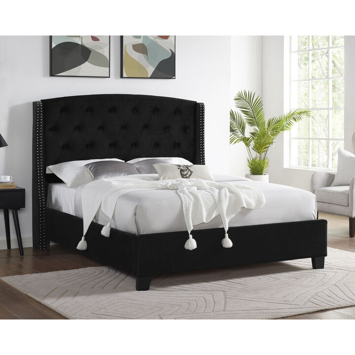 Contemporary Black Demiwings Eva Bed