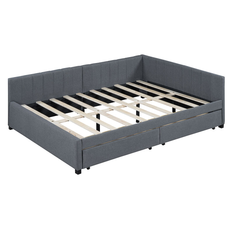 Merax Upholstered Daybed with 2 Storage Drawers
