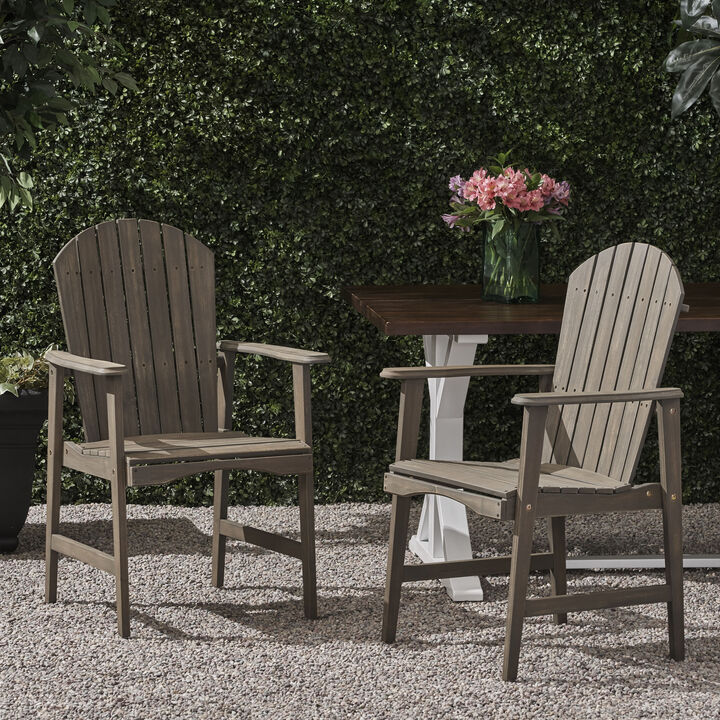 Merax Outdoor Weather Resistant Acacia Wood Adirondack Chairs of 2