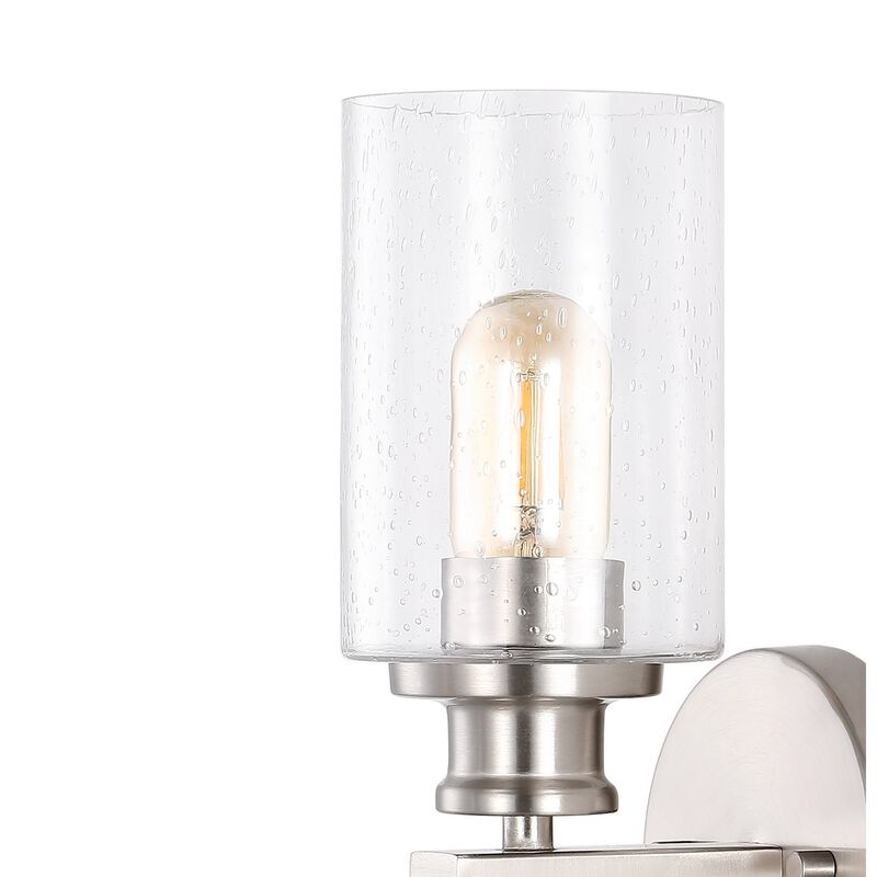 Jules Edison Cylinder Iron/Seeded Glass Farmhouse Contemporary LED Wall Sconce