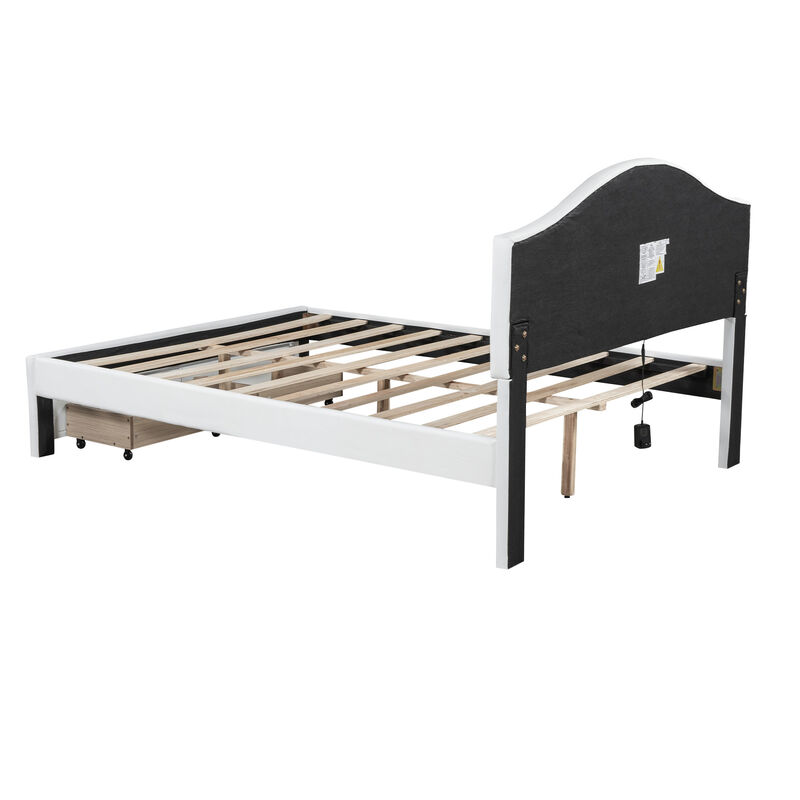 Merax PU Upholstered Platform Bed  with 2 Drawers