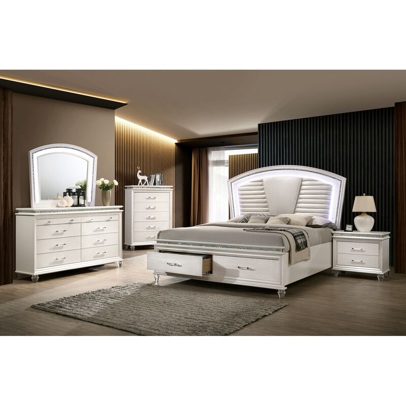 Solid Wood Bench with Crystal Accent