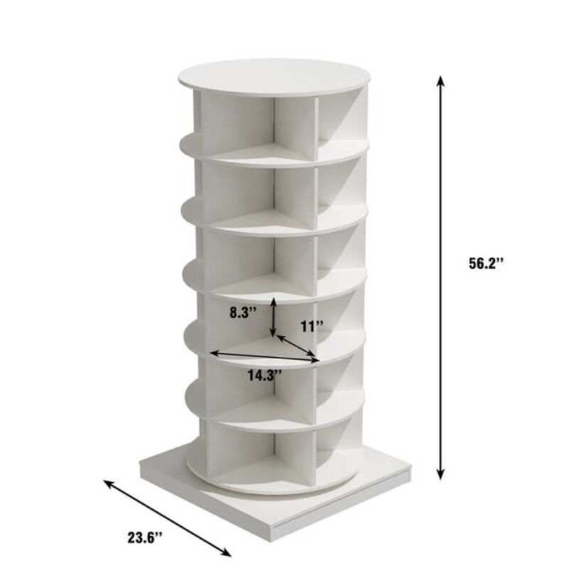 6-Tier 360° Rotating Shoe Cabinet, Space-Saving Shoe Storage Organizer