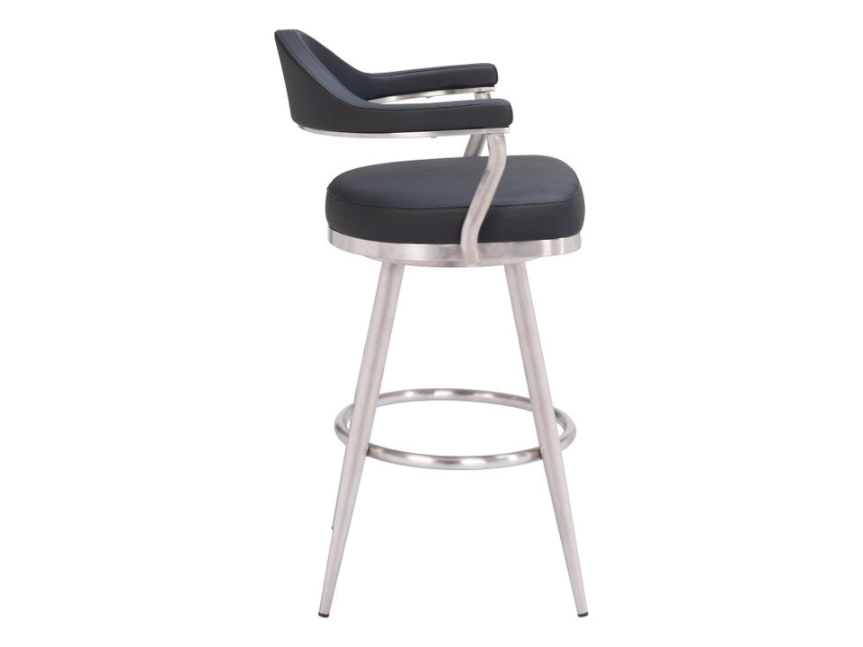 Vagur Swivel Barstool Black