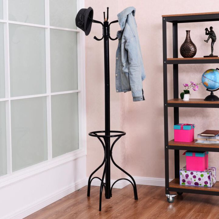 Hivvago Vintage Metal Coat Hat Tree Stand Clothes Hanger