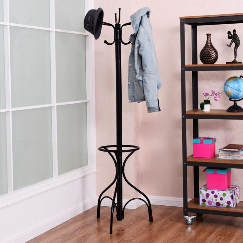 Hivvago Vintage Metal Coat Hat Tree Stand Clothes Hanger