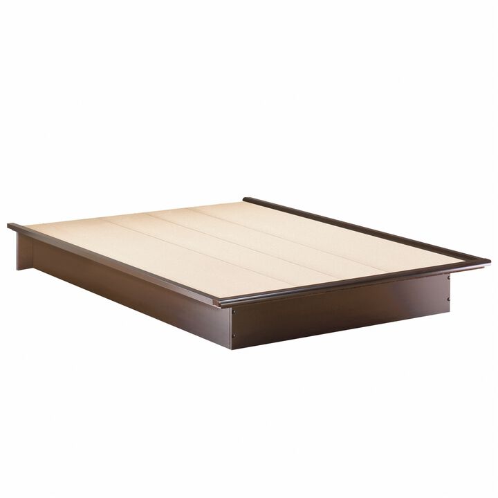 Hivvago Queen size Platform Bed Frame in Dark Brown Chocolate Wood Finish