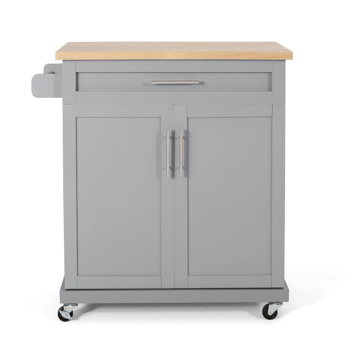 Streamdale Contemporary Kitchen Cart with Storage and Rolling Casters