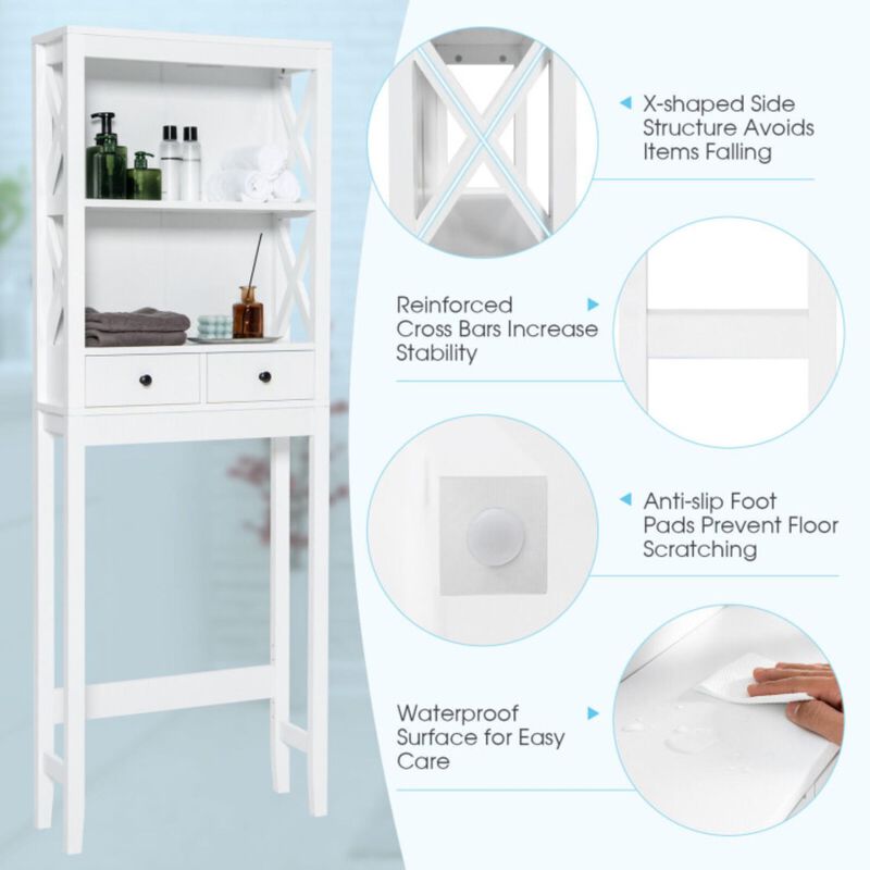 Hivvago Toilet Space Saver Bathroom Organizer Storage Shelf with Drawers
