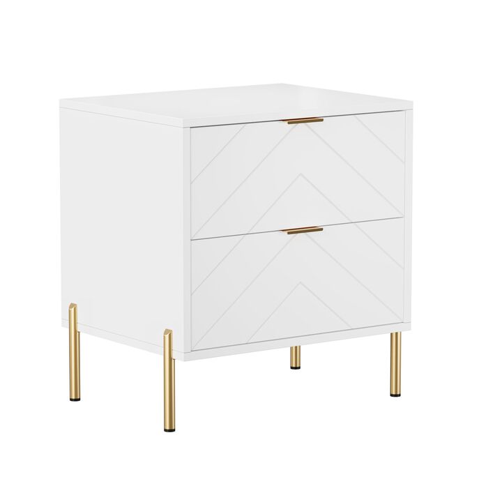 2-Drawer Nightstand With Elegant Design