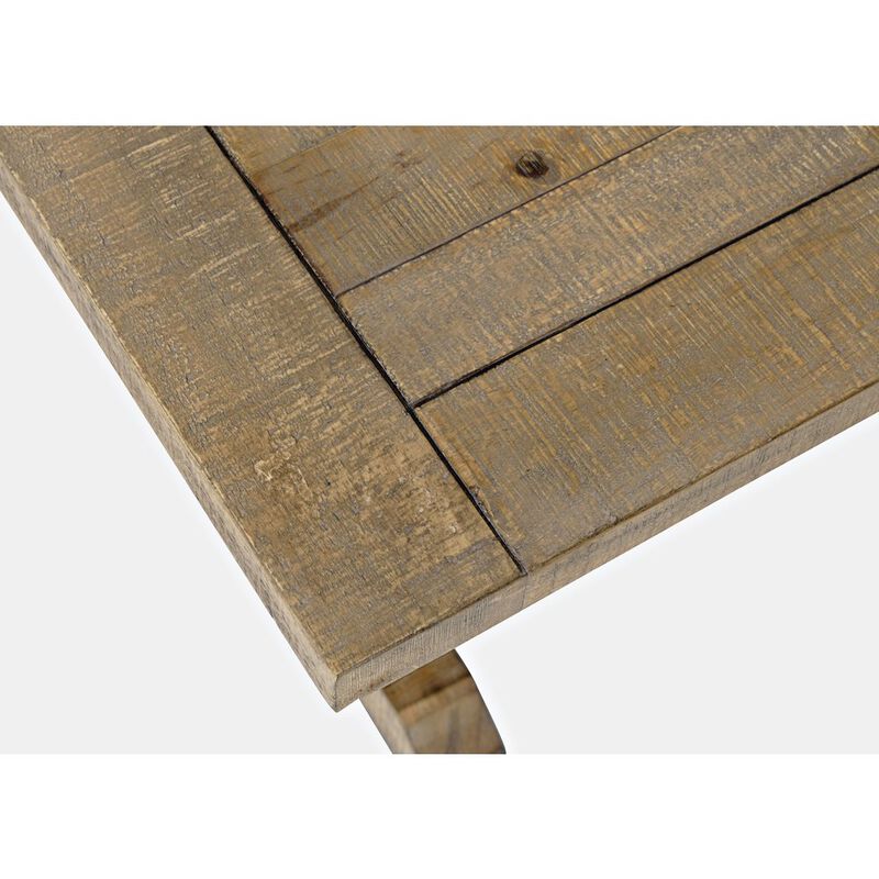 Jofran Carlyle Crossing Modern Rustic Distressed Solid Wood Coffee Table with Trestle
