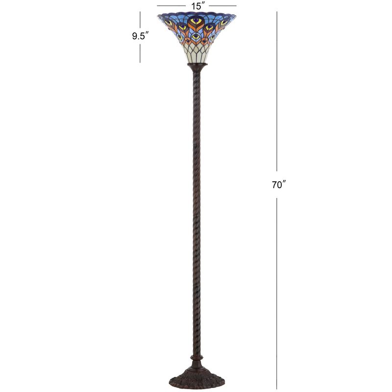 Peacock Torchiere LED Floor Lamp