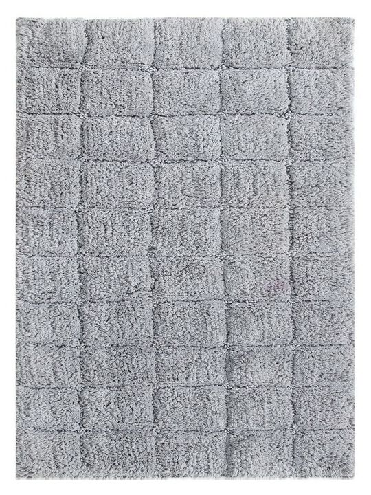 Knightsbridge Summer Tile 220 GSF Non Skid Back Bath Rug 21 x 34 - Silver