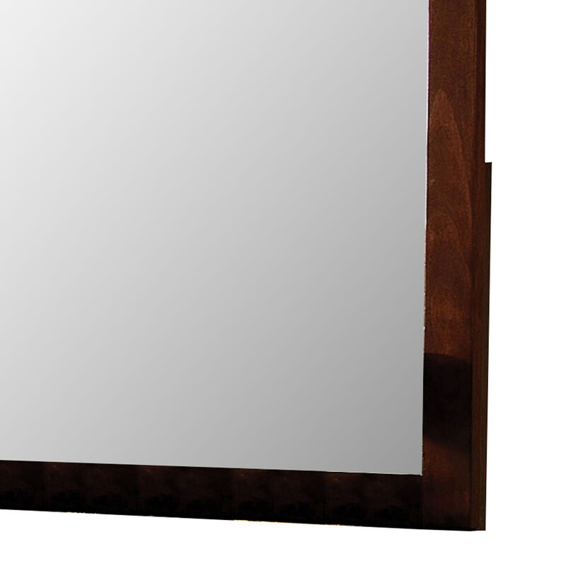 Velda II Baroque Style Mirror In Brown Cherry Finish-Benzara