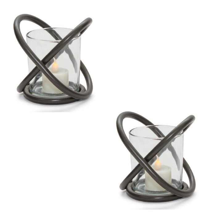 Set of 2 Decorative Votive Candle Holders for Home Décor