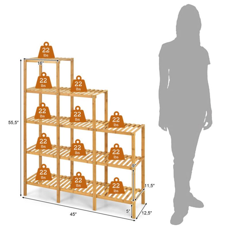 Hivvago Multifunctional Bamboo Shelf Display Organizer