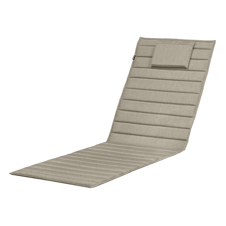 Classic Accessories Storigami Water-Resistant 74 x 23 Inch Chaise Lounge, Heather Grey, Outdoor Cushion, 74" L x 23" W